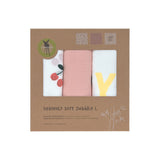 tetradoek Lässig - Happy fruits cherry (set van 3) 80x80cm