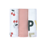 tetradoek Lässig - Happy fruits cherry (set van 3) 80x80cm