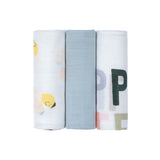 tetradoek Lässig - Happy fruits lemon (set van 3) 80x80cm