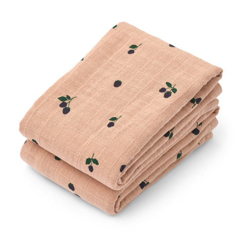 Tetradoek Liewood - Mini berry/pale tuscany (set van 2) 65x65cm