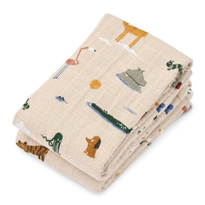 Tetradoek Liewood - Around the world (set van 2) 65x65cm