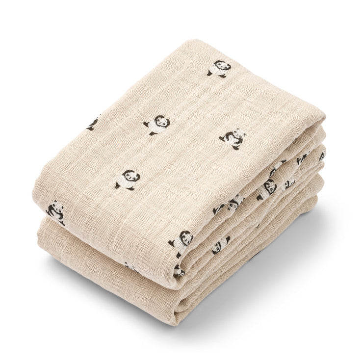 Tetradoek Liewood - Mini panda (set van 2) 65x65cm