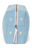 Toilettas Studio Noos - Denim Light Blue Hearts