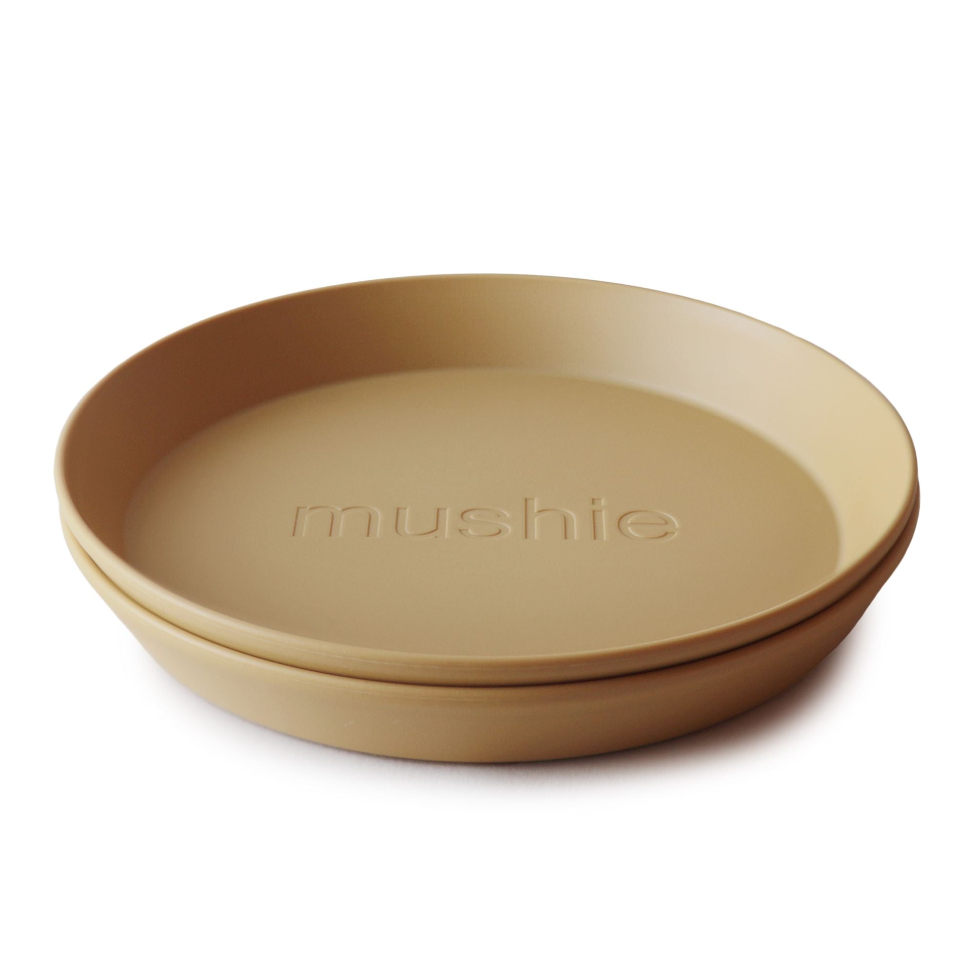 Bordje (set-van-2) round Mushie - Mustard