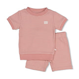 zomerpyjama Feetje - Shortama wafel Mauve