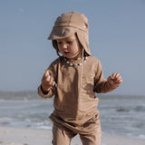 Cloby zonnehoedje UPF50+ - Peanut Brown/sandy beach