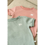 zomerpyjama Feetje - Shortama wafel Seagreen
