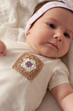 T-shirt met crochet zakje Feetje - Flower ranch