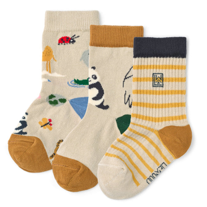 Sokjes Liewood - Silas around the world 3-pack maat 17-18 (0-6maanden)