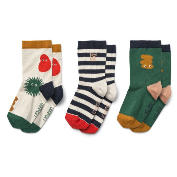 Sokjes Liewood - Silas Sandy Mix 3-pack maat 19-21 (6-12maanden)