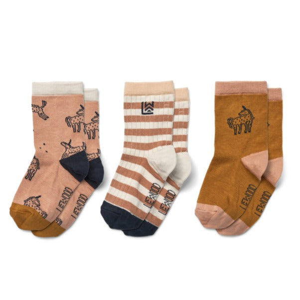 Sokjes Liewood - Silas Unicorn Mix 3-pack maat 19-21 (6-12maanden)