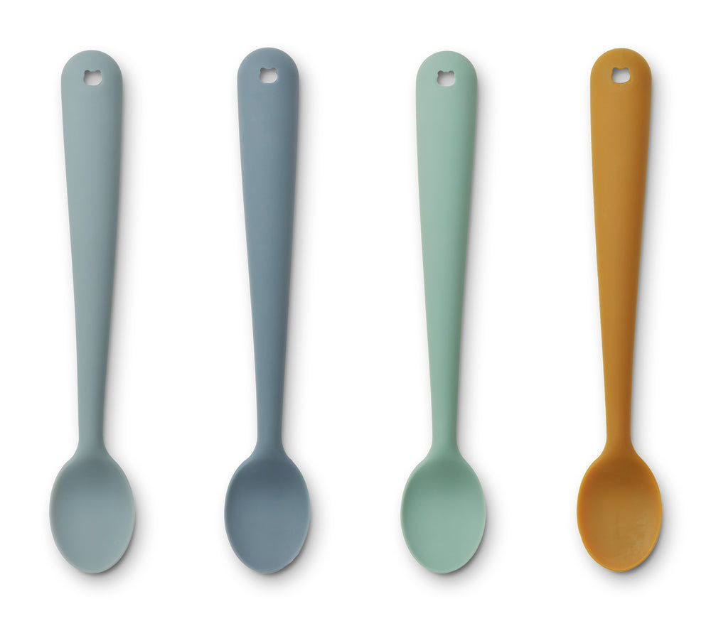 Siliconen lepels Liewood (set van 4) - Blue Multi Mix