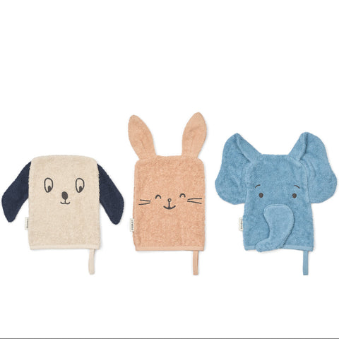 Set van 3 washandjes Liewood - Sylvester pale tuscany mix