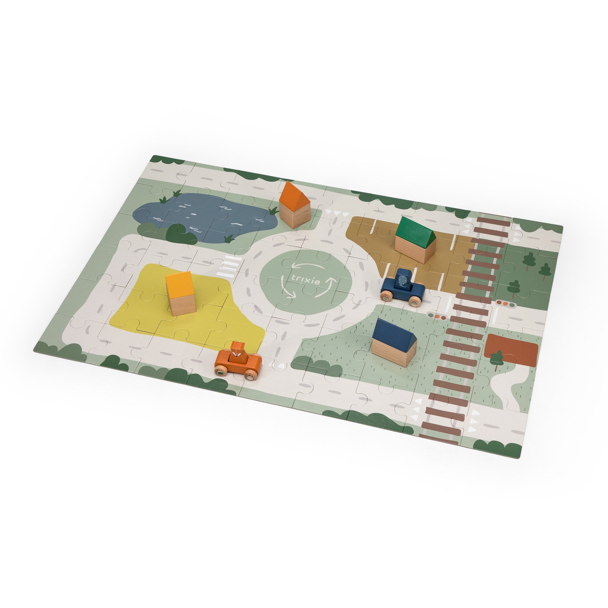 Houten stratenpuzzel met accessoires Trixie