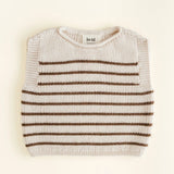 Vest Harvey Hvid - Cream/Mocha stripe Baby