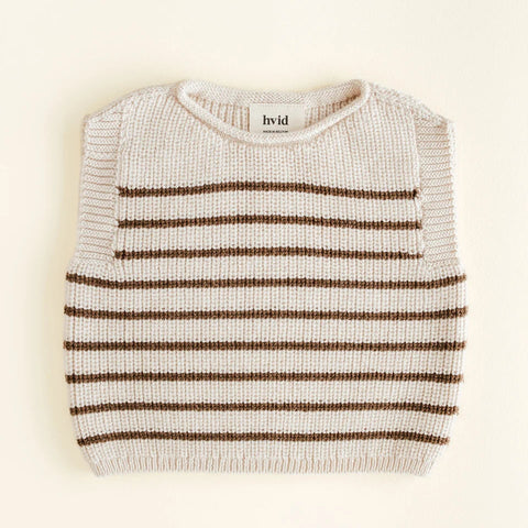 Vest Harvey Hvid - Cream/Mocha stripe Baby