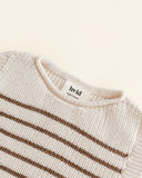 Vest Harvey Hvid - Cream/Mocha stripe Baby