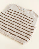 Vest Harvey Hvid - Cream/Mocha stripe Baby