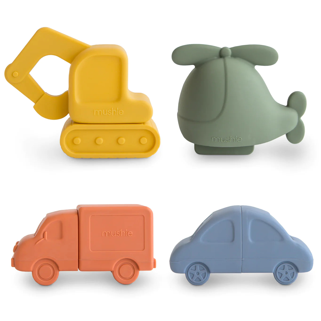 Badspeelgoed Mushie - vehicles (set van 4)