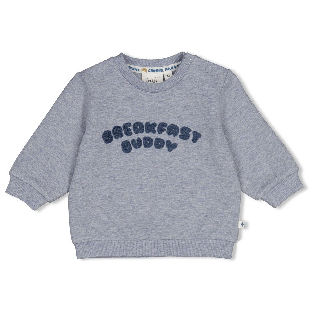Trui Feetje - Breakfast Buddy Blauw melange
