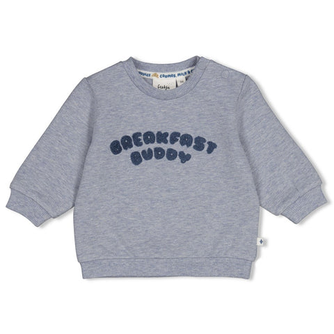 Trui Feetje - Breakfast Buddy Blauw melange