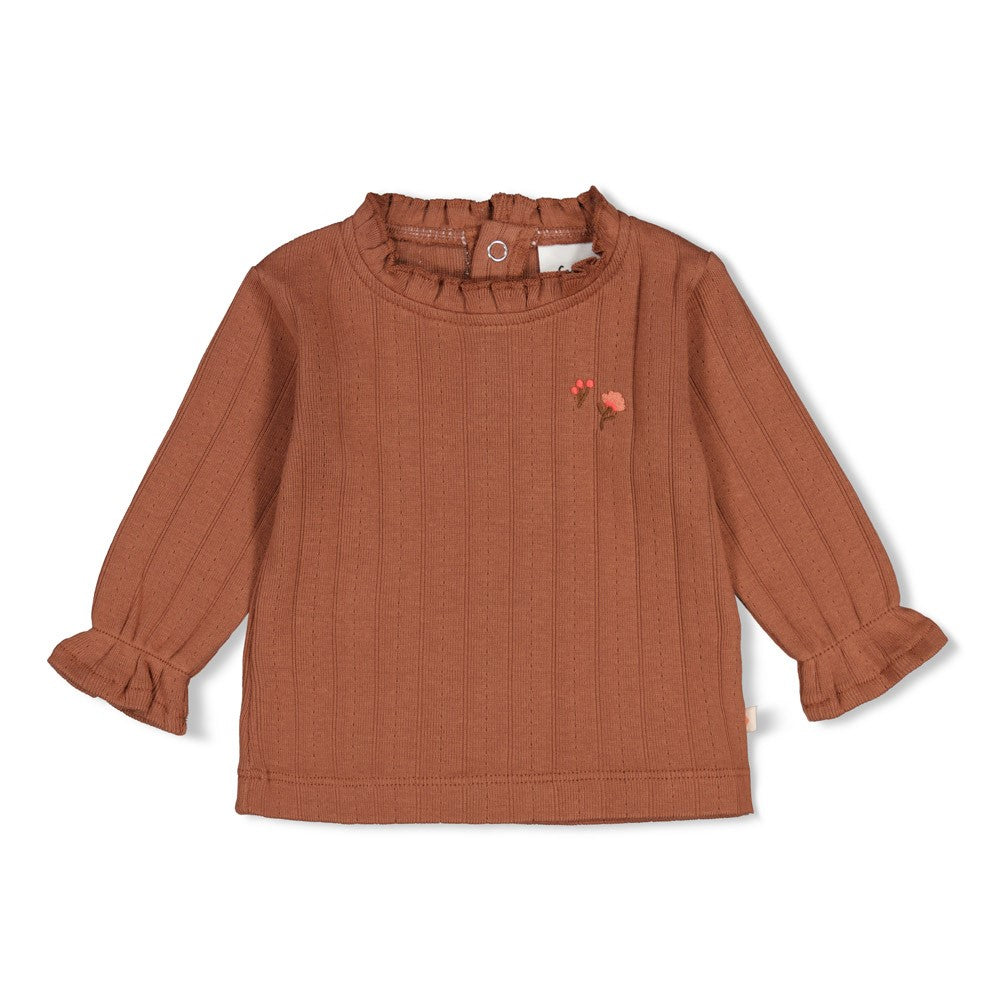 T-shirt lange mouw Feetje - Forest Garden Brown