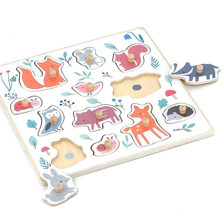 Houten puzzel Vilac - Bosdieren