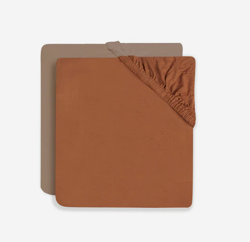 Hoeslaken Jollein (set van 2) - Caramel-Biscuit 60x120cm