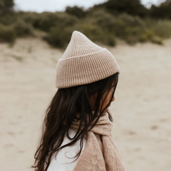 Beanie HVID Fonzie kids - Sand (2-5j)