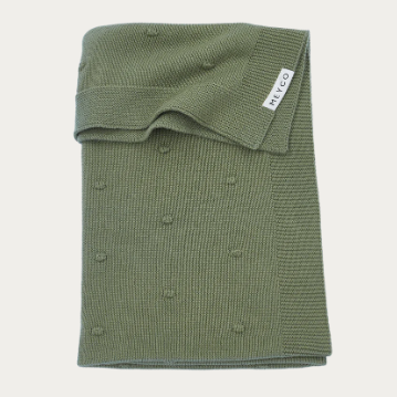 dekentje Meyco - Mini knots Forest Green | 75x100cm