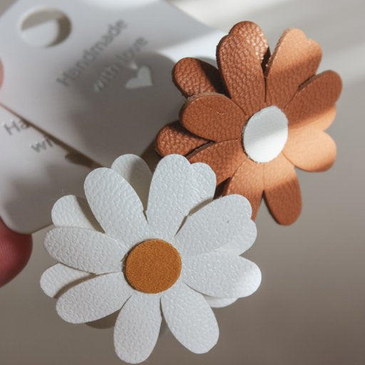 Haarelastiekje Studio Frommie - Daisies brown creme