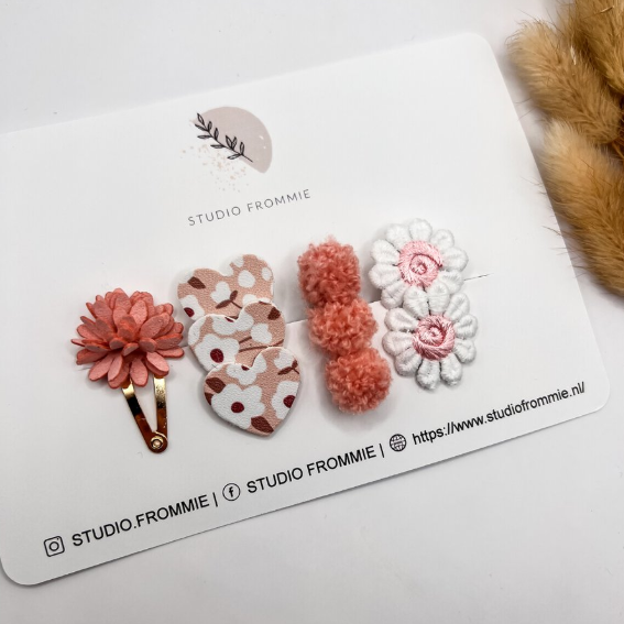 Set haarspeldjes Studio Frommie - Flowers Rose