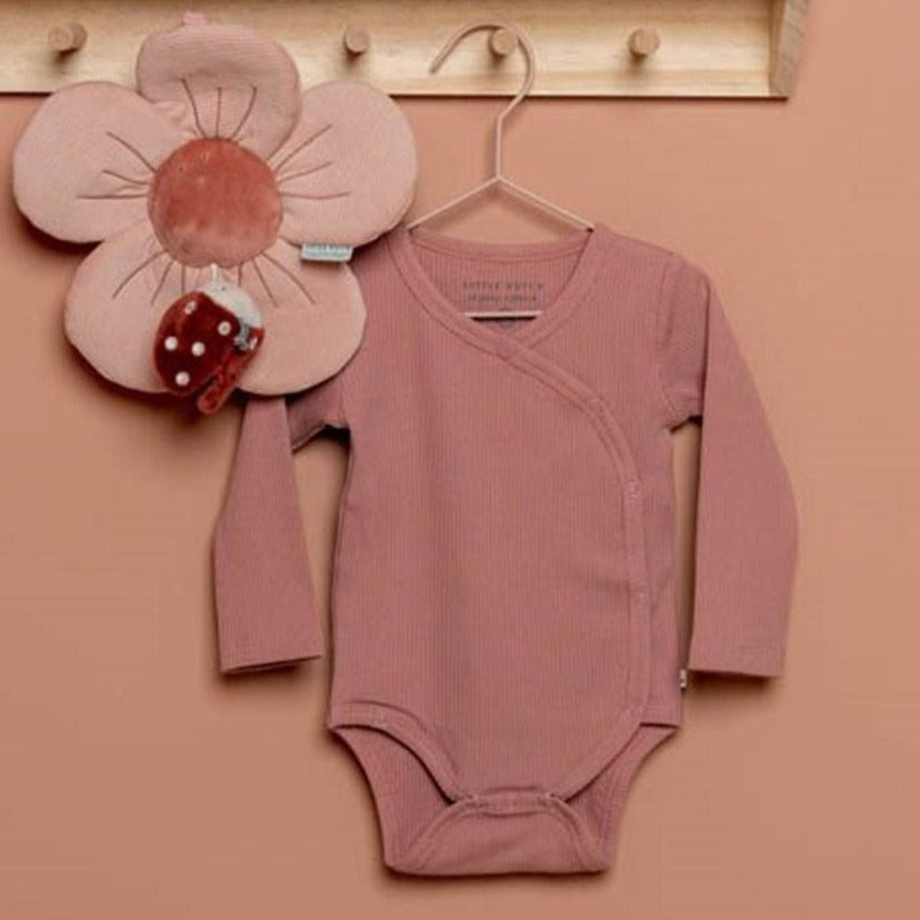 Rompertje lange mouw Little Dutch - Rib Vintage Pink Newborn 50/56