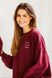Trui Elle & Rapha - burgundy 'magic mama vibes' taille magic