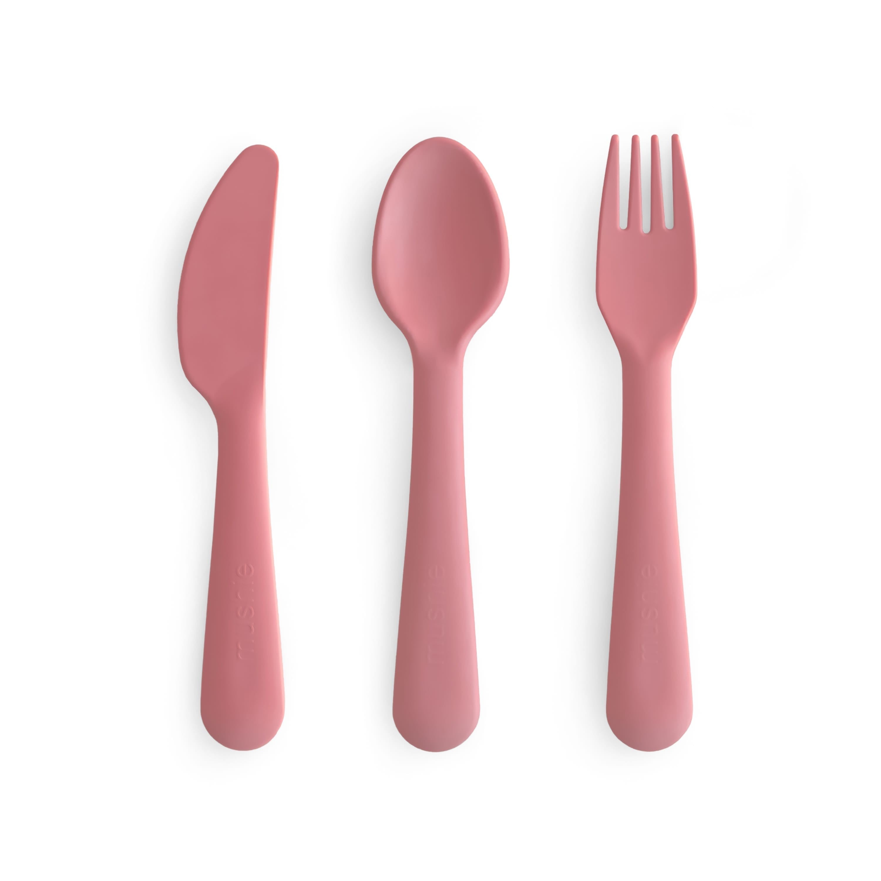 Bestekset Mushie - Dusty rose