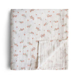 Tetradoek Mushie - pink flowers 120x120cm
