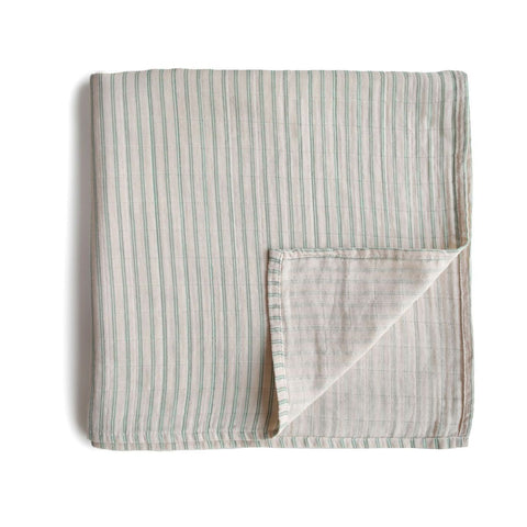 Tetradoek Mushie - Sage stripes 120x120 cm