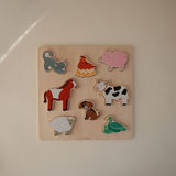 Houten puzzel Mushie - Farm
