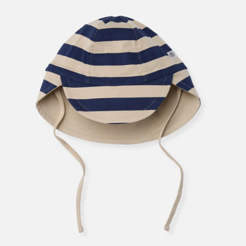 Cloby zonnehoedje UPF50+ - Navy Stripe/Sandy Beach