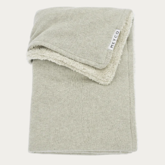 dekentje Meyco - Knit basic teddy Sand Melange | 75x100cm