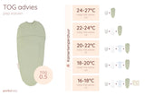 Inbakerslaapzakje Puckababy - green stripes 0,5 TOG