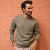 Trui Elle & Rapha - olive green 'magic papa vibes'