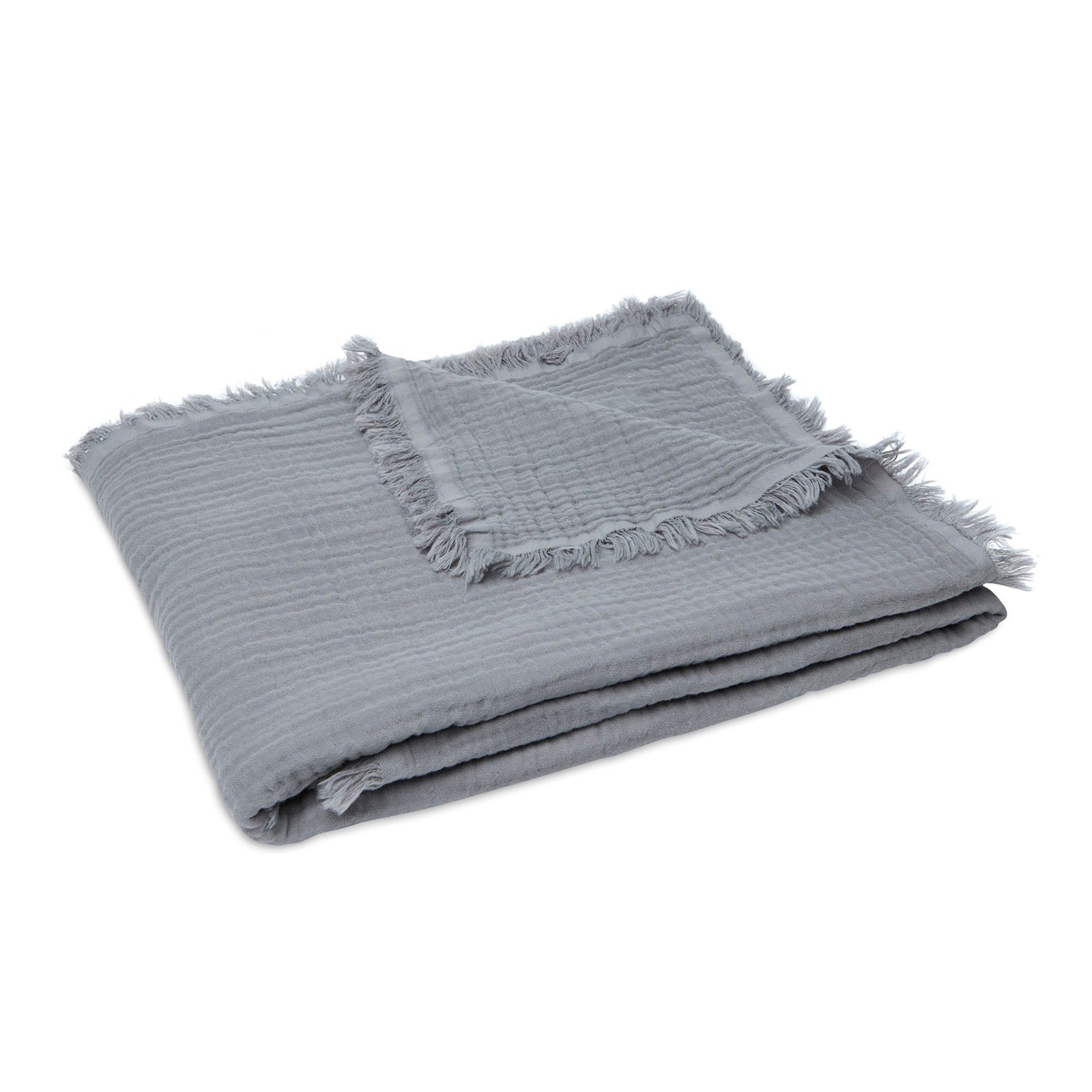 Fringe tetra dekentje Jollein - storm grey | 120x120cm