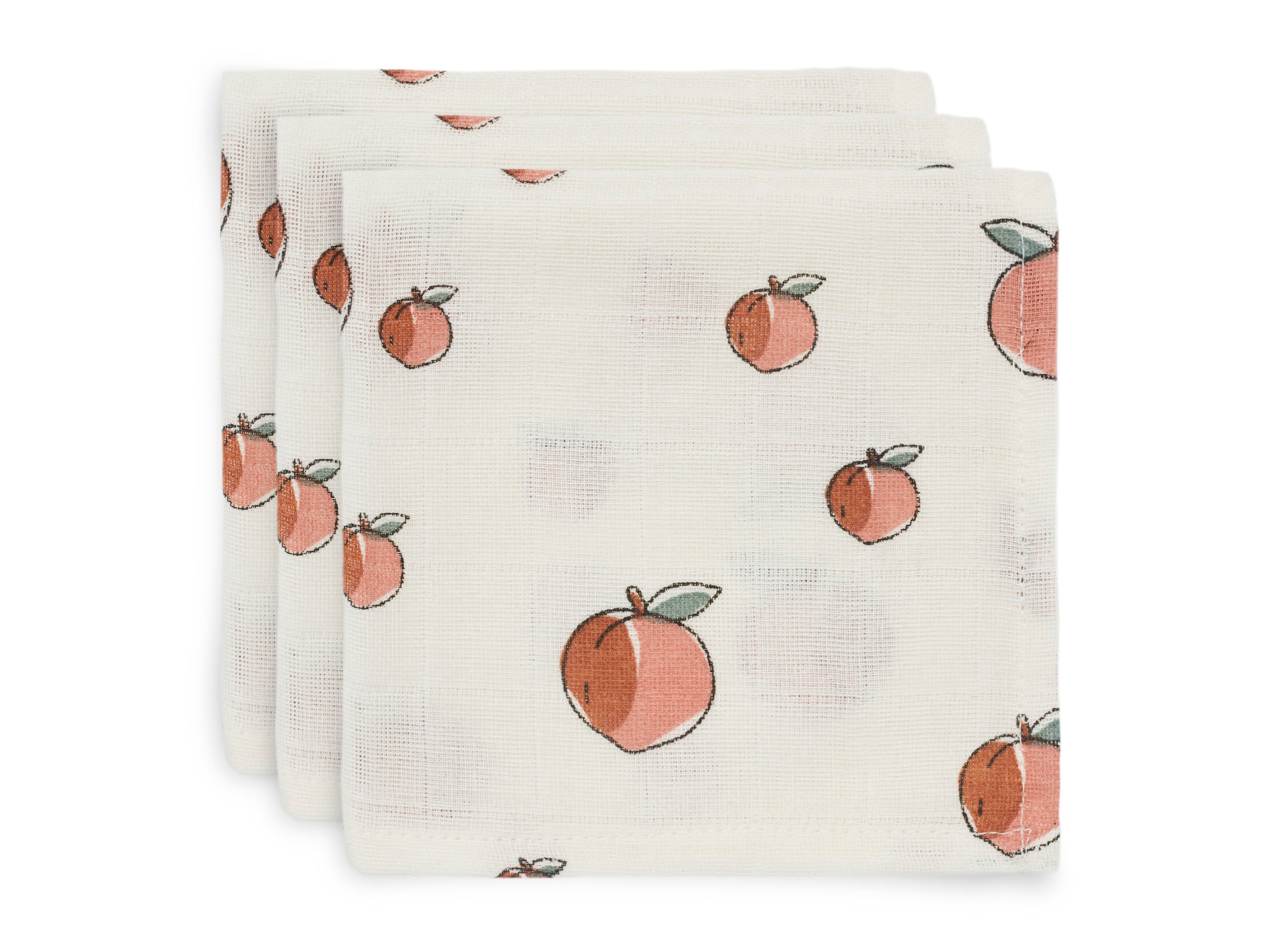 Tetra monddoekje Jollein set van 3 - Peach