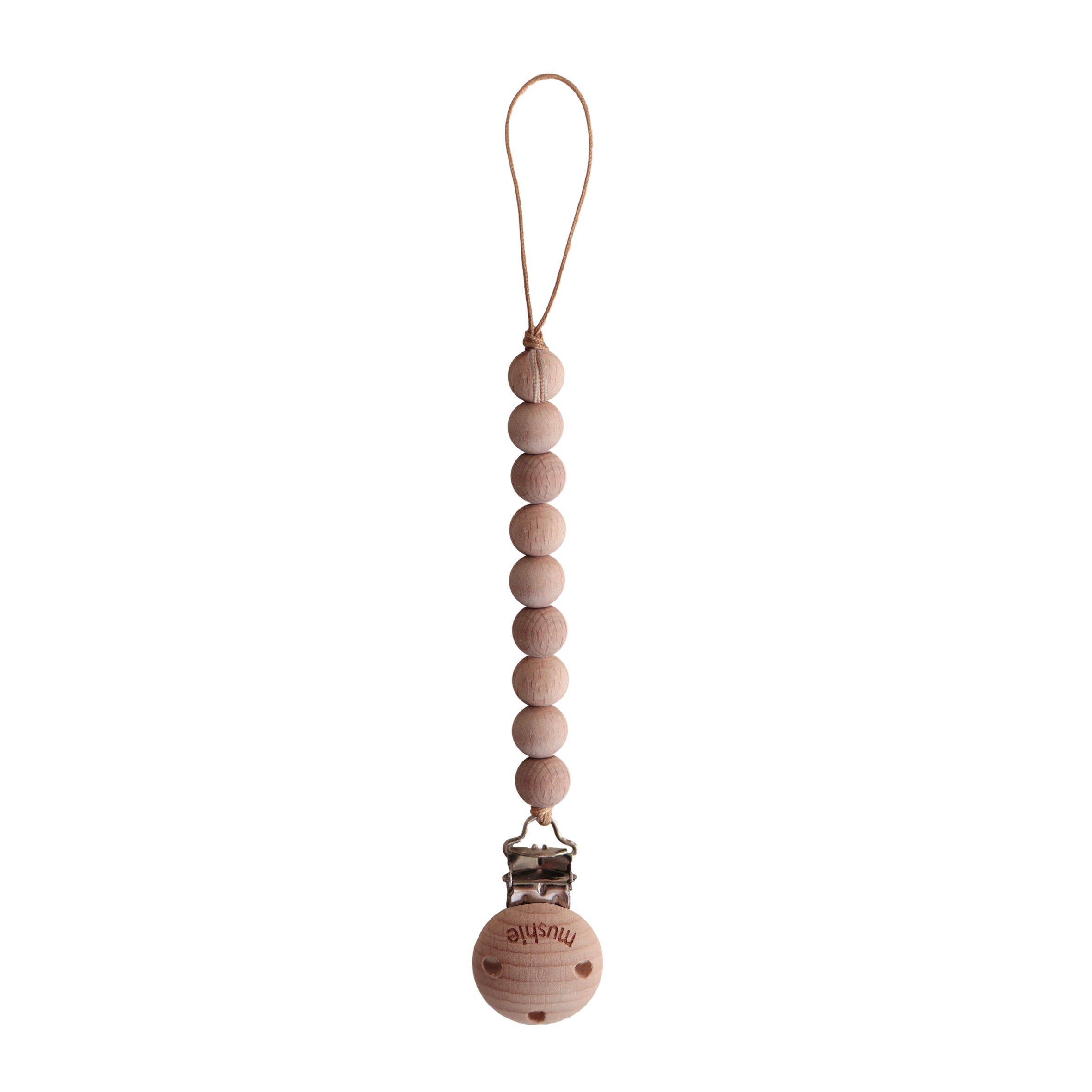 Fopspeenketting Mushie - faux wood