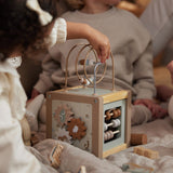 Houten activiteitenkubus Jollein - Farm 15x15x15cm