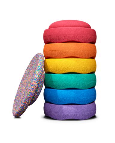 Stapelstein bundel color rainbow + confetti balance board