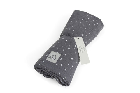 Tetra handdoek Nanami - grijs dots 130x120cm