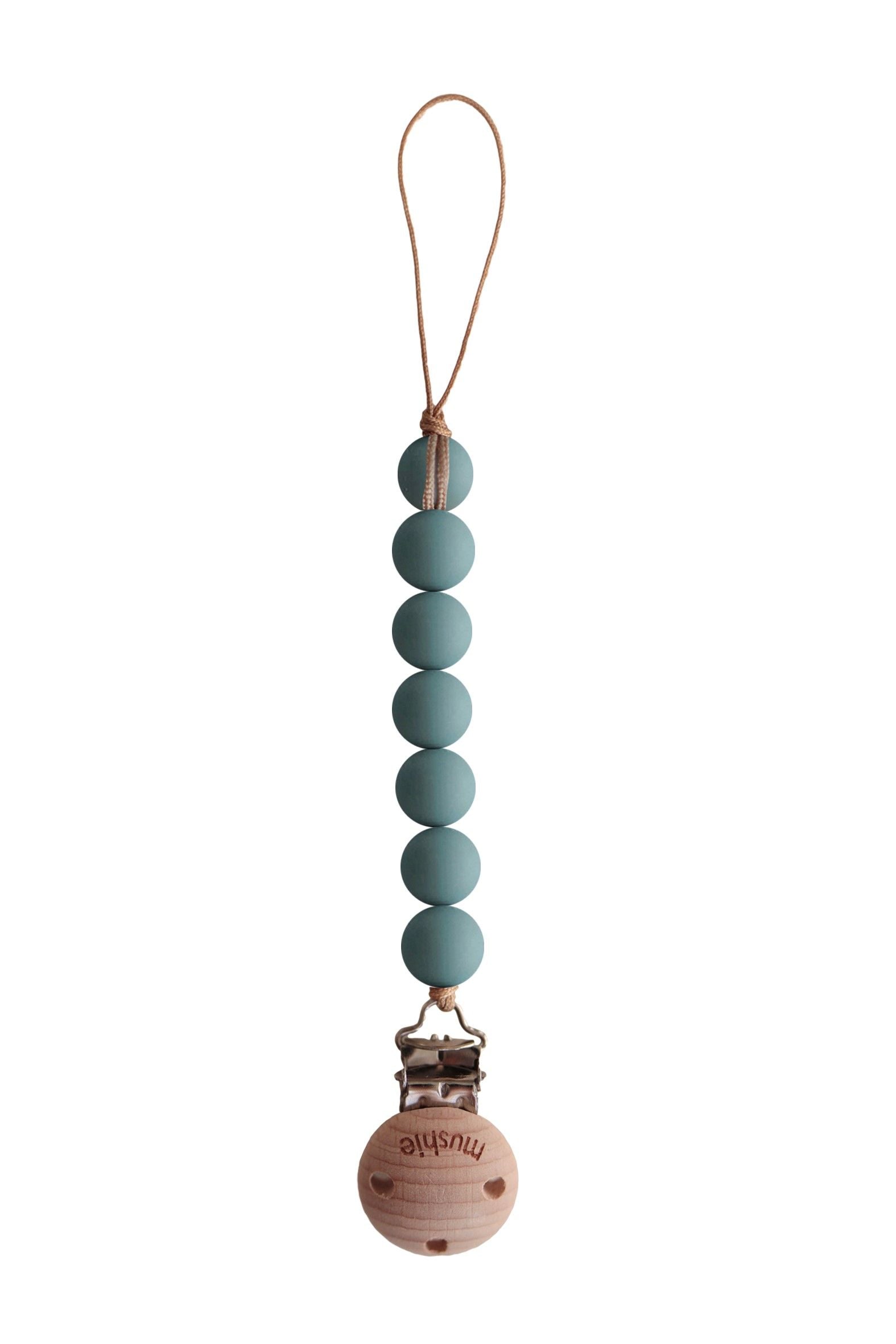 Fopspeenketting Mushie - halo cadet blue