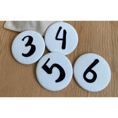 Cijferbuttons Liezelijn - cijfers 3-4-5-6 zwart